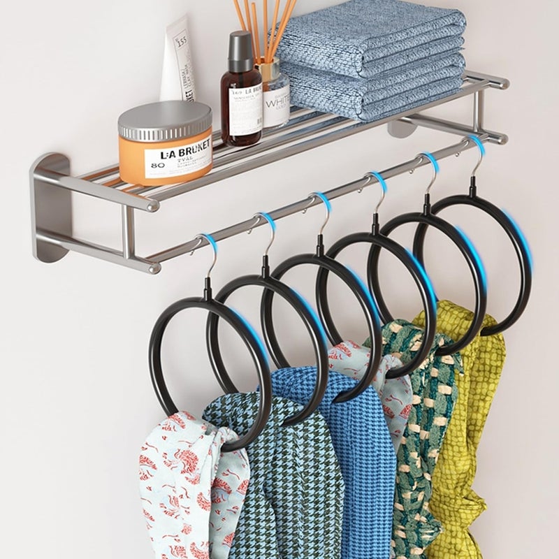 Joyindecor Belt/Scarf Hangers for Closet - 8 PCS Nonslip Space Saving Steel Tie Rings Holder Organizer for Neckties, Shawls Scarves, Veils, Pashminas Display(8 Pack, Black) - Image 5